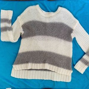 High-Low Tunic Striped Sweater